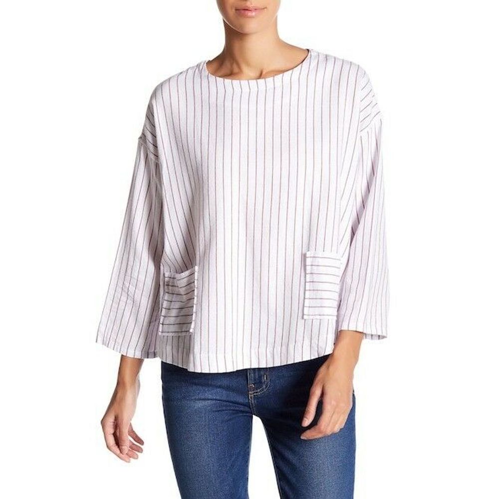 Current Elliott The Joni Shirt Cotton Striped XS 0